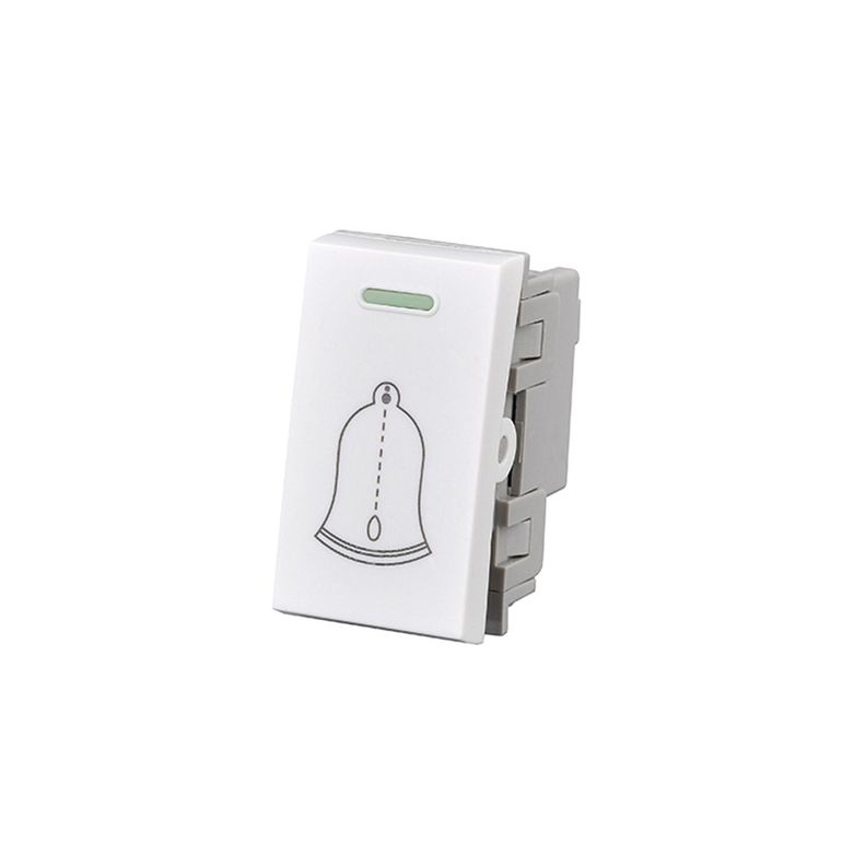 Modulo Interruptor Pulsador 10A 250V Diseño Campana Blanco-0