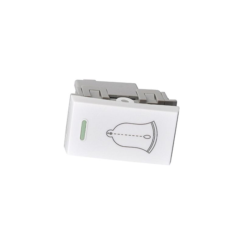 Modulo Interruptor Pulsador 10A 250V Diseño Campana Blanco-1