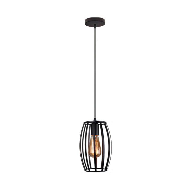 Lámpara Colgante Jaula de Aluminio Estilo Moderna E-27 Ampolleta Fría-0