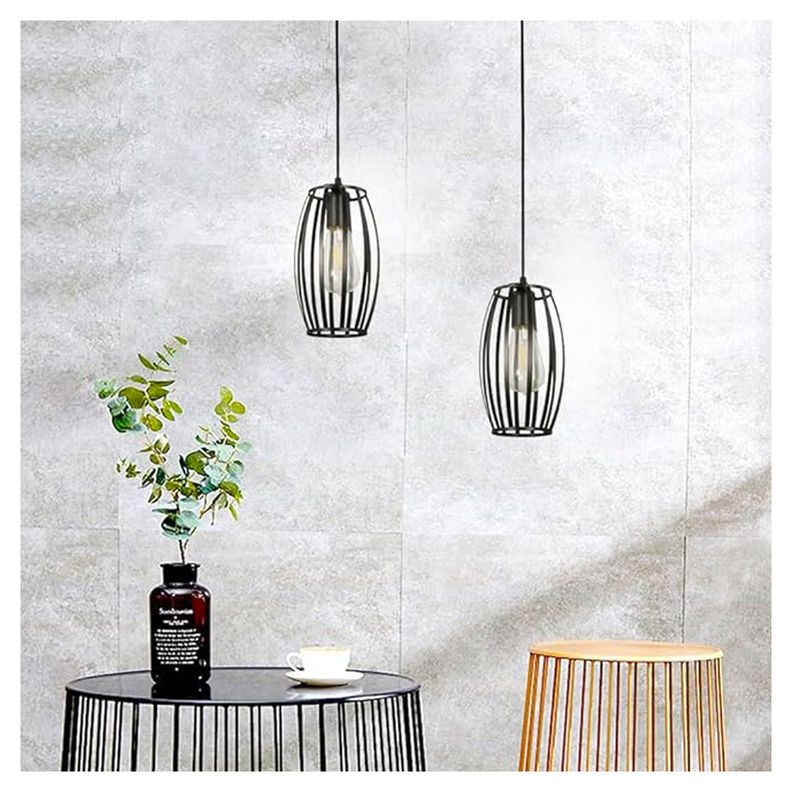 Lámpara Colgante Jaula de Aluminio Estilo Moderna E-27 Ampolleta Fría-2
