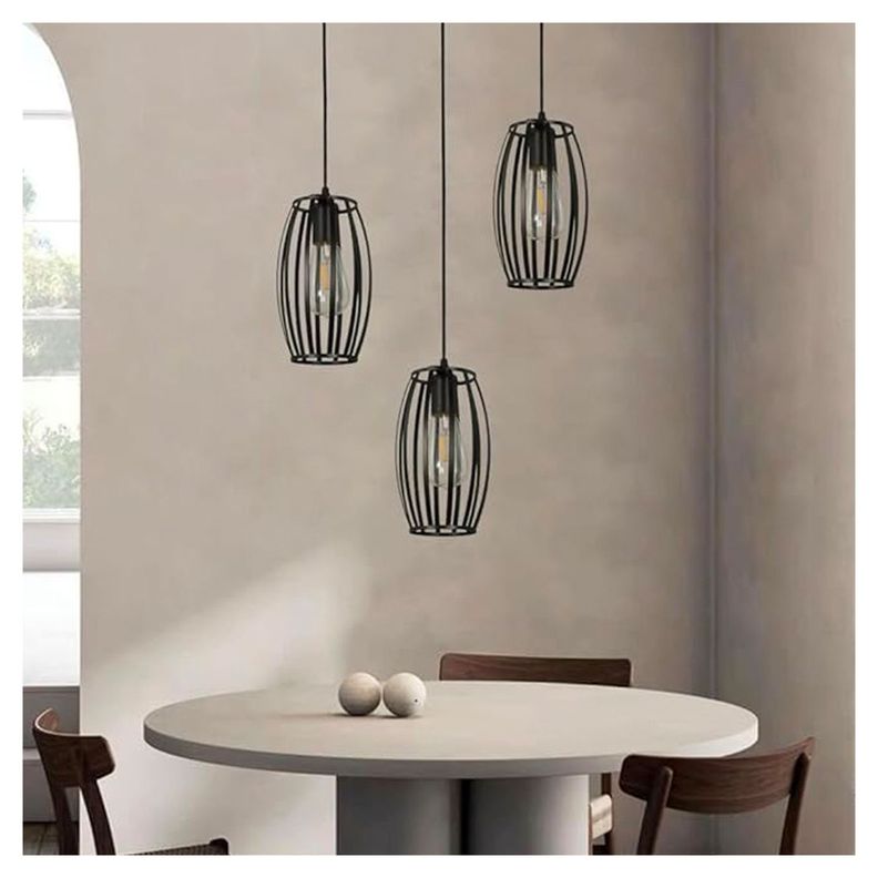 Lámpara Colgante Jaula de Aluminio Estilo Moderna E-27 Ampolleta Fría-4