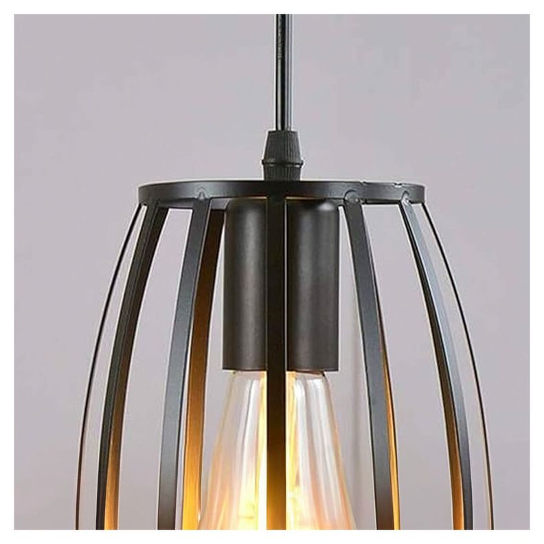 Lámpara Colgante Jaula de Aluminio Estilo Moderna E-27 Ampolleta Fría-5