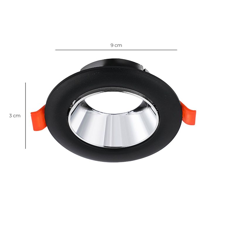 Foco Spot Porta GU-10 "LED Track Light" 9 cm - Negro/Plateado-1