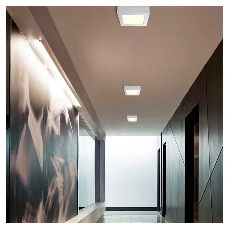 Pack 5 Panel Cuadrado LED ECO Sobrepuesto Blanco 6W Frío-3