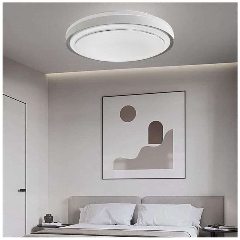Lámpara LED C/Control 3 Colores 48w Borde Gris Taurus I-3