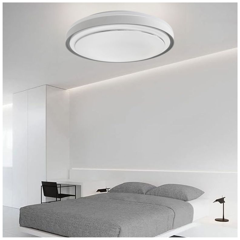 Lámpara LED C/Control 3 Colores 48w Borde Gris Taurus I-4