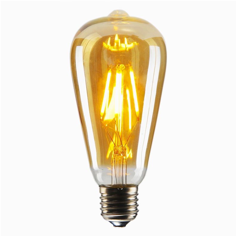 Ampolleta E-27 LED Edison Filamento 6W  - Cálida-0