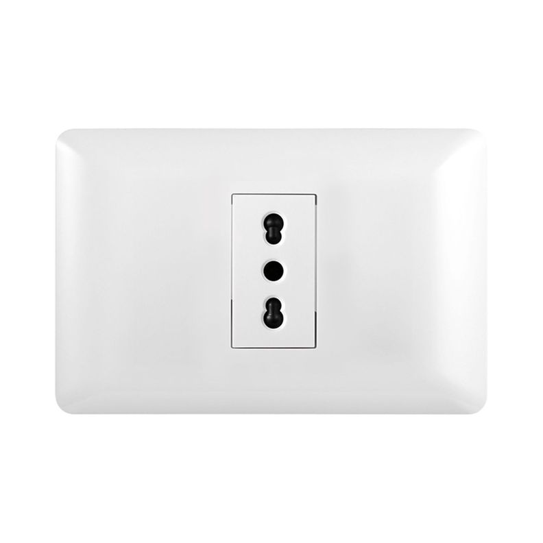 Pack 10 Tomacorriente Simple 10/16A 250V Blanco-1