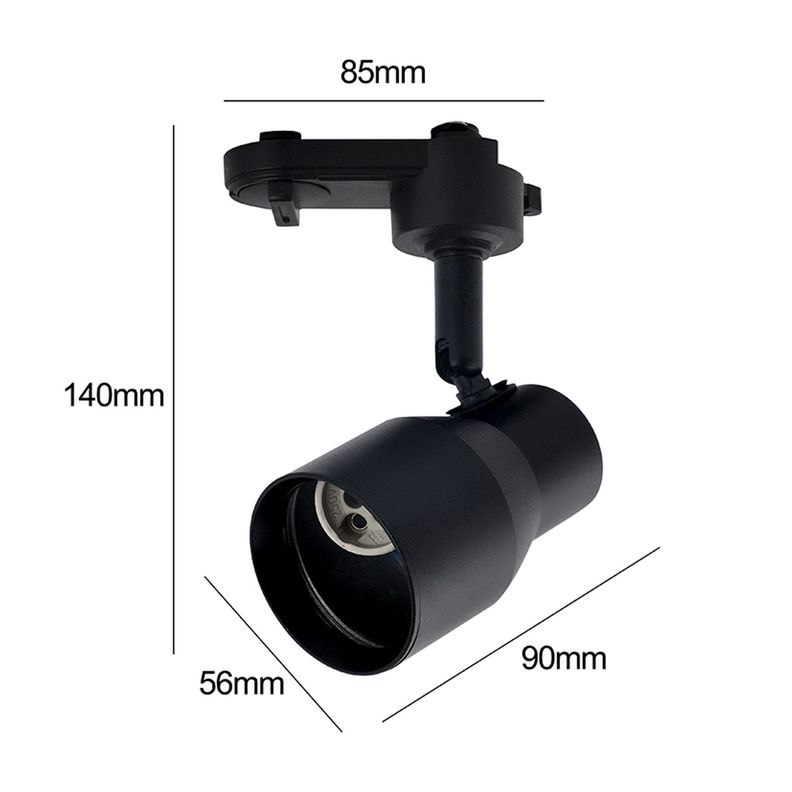 Foco LED Riel Porta GU-10 Round Negro Incluye  Ampolleta -1