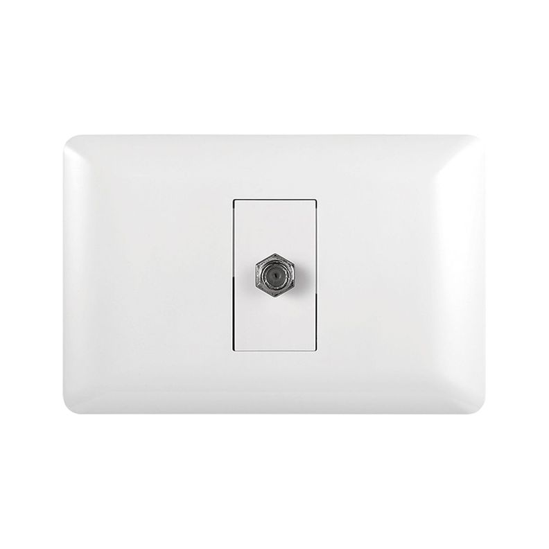 Pack 5 Toma Coaxial RG6 TV Blanco-1