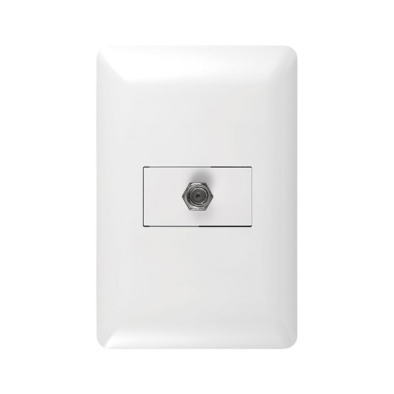 Pack 5 Toma Coaxial RG6 TV Blanco-2