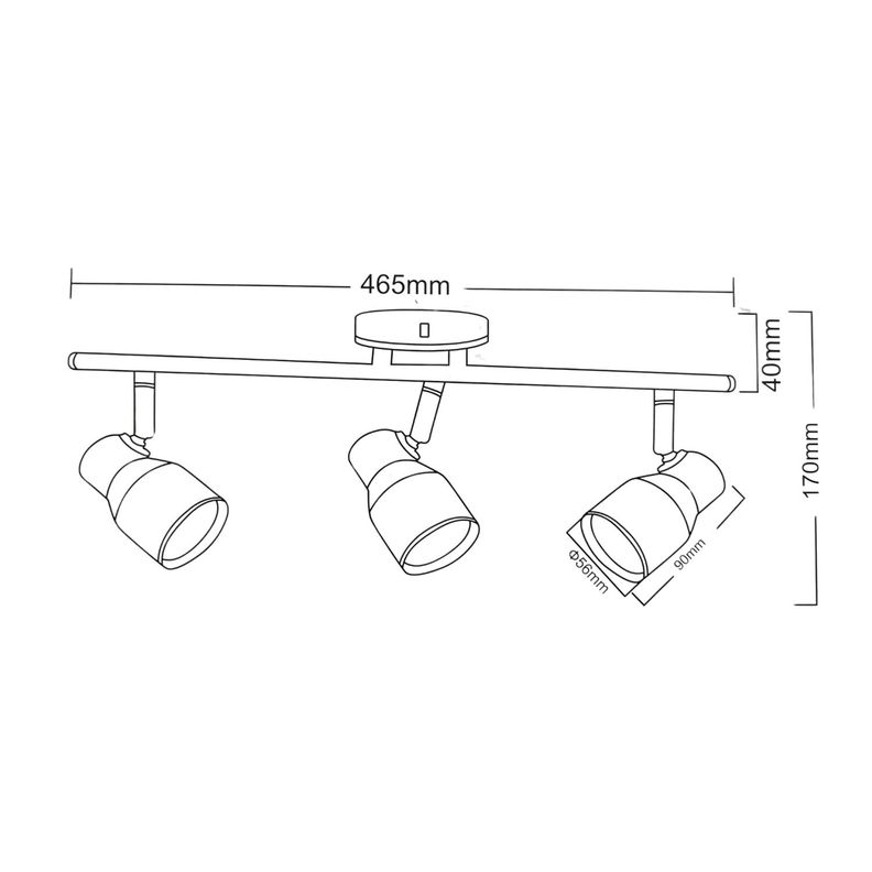 Foco Spot Cielo o Muro Porta 3xGU-10 Round Blanco Incluye  Ampolleta -2