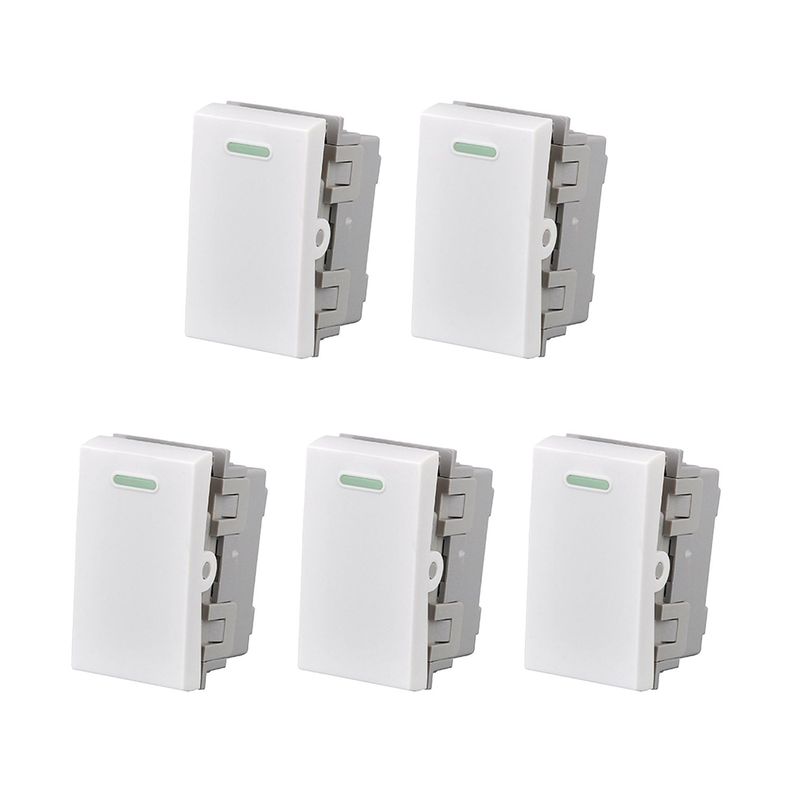 Pack 5 Modulo Interruptor 9/24 10A 250V Diseño Simple-0