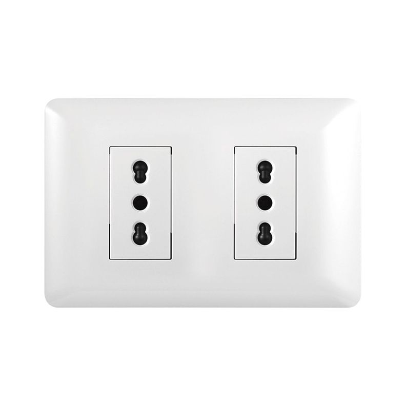 Pack 3 Tomacorriente Doble 10/16A 250V Blanco-1