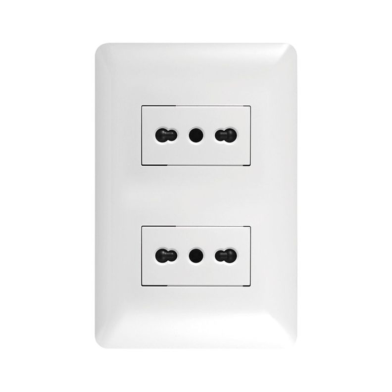 Pack 3 Tomacorriente Doble 10/16A 250V Blanco-2