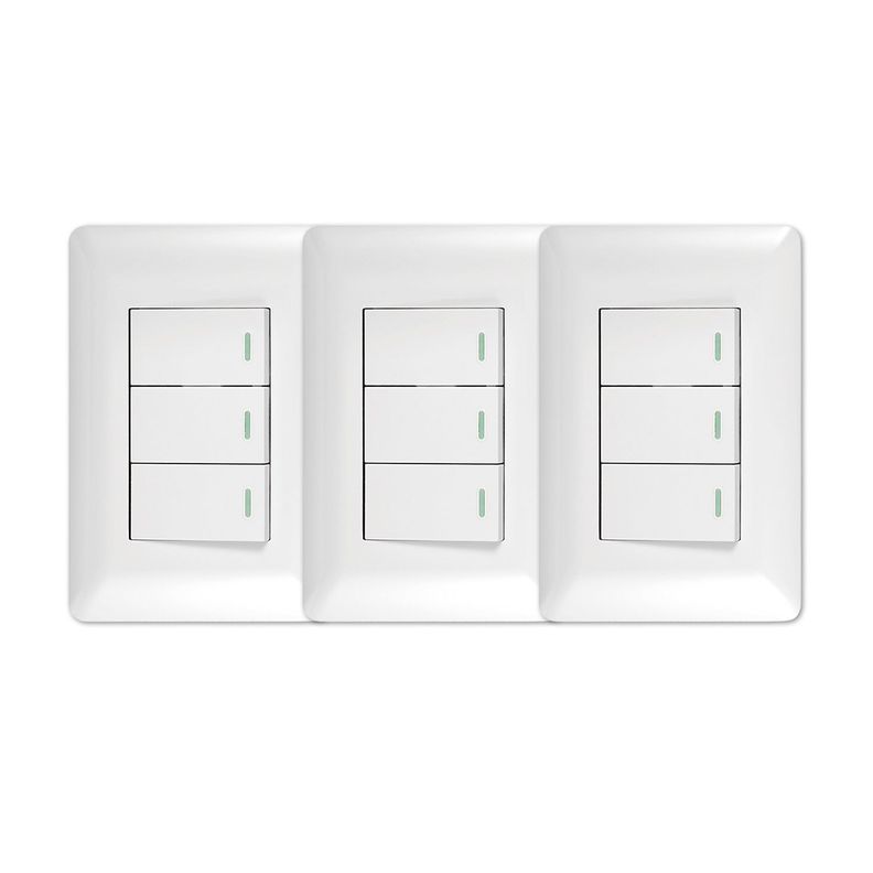 Pack 3 Interruptor Triple 9/12 10A 250V Blanco-0
