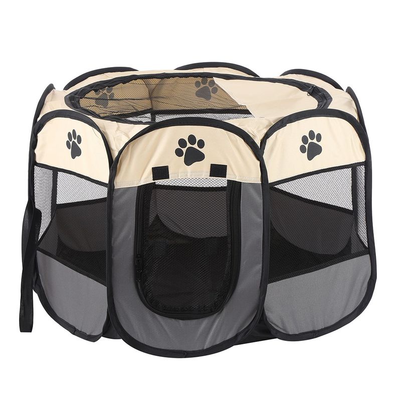 Corral Mascotas Plegable Diseño Huellas Pequeño-0