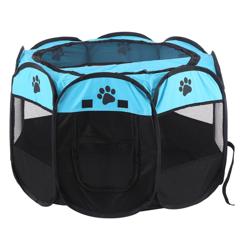 Corral Mascotas Plegable Diseño Huellas Pequeño-1