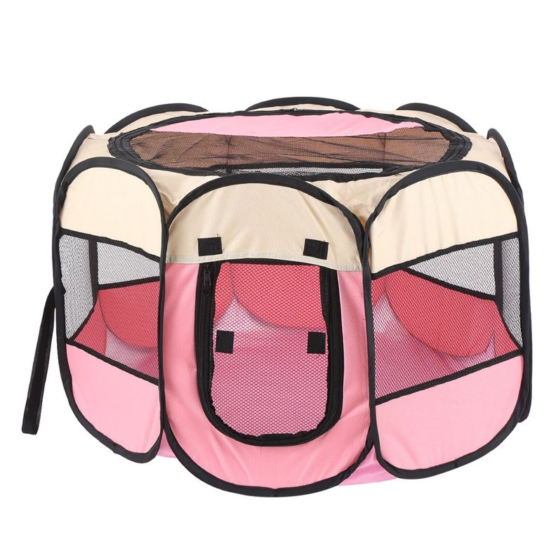 Corral Mascotas Plegable Diseño Huellas Pequeño-3