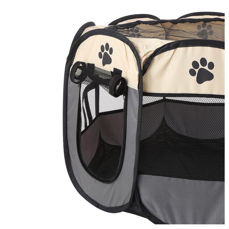 Corral Mascotas Plegable Diseño Huellas Pequeño-4