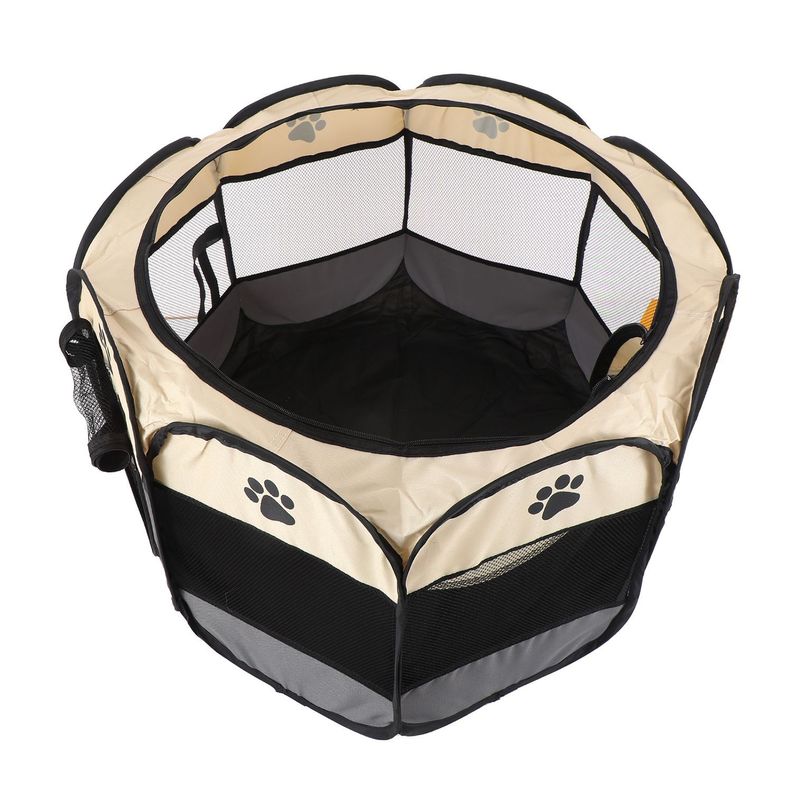 Corral Mascotas Plegable Diseño Huellas Pequeño-5