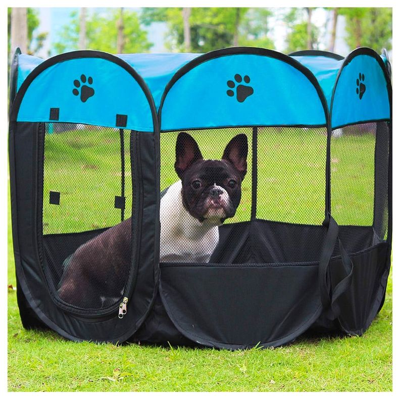 Corral Mascotas Plegable Diseño Huellas Pequeño-7
