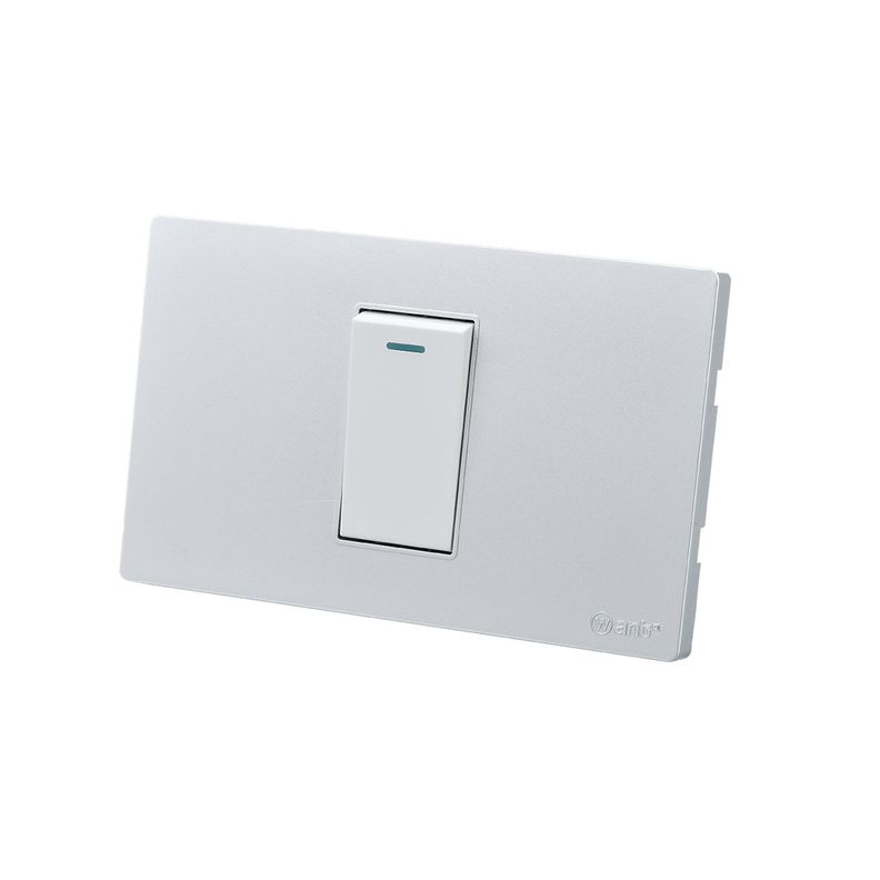 Pack 10 Interruptores Simple Metálico 9/12 16A - Gris/ Blanco-1