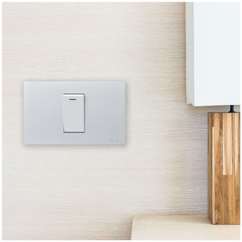 Pack 10 Interruptores Simple Metálico 9/12 16A - Gris/ Blanco-6