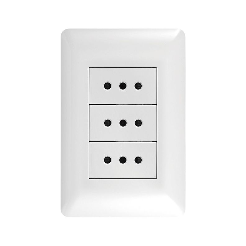 Tomacorriente Triple 10A 250V Blanco-1