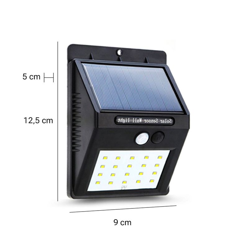 Pack 5 Foco Solar LED Con Sensor De Movimiento 5W-0