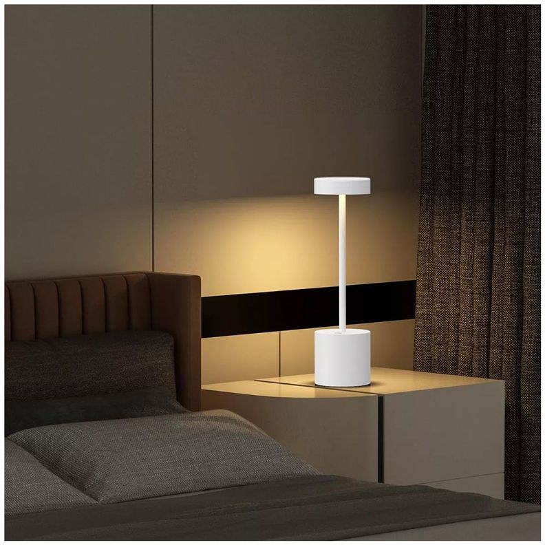 Lampara de Mesa Recargable/ Touch "Minimalista LED" Dimeable Blanco-4
