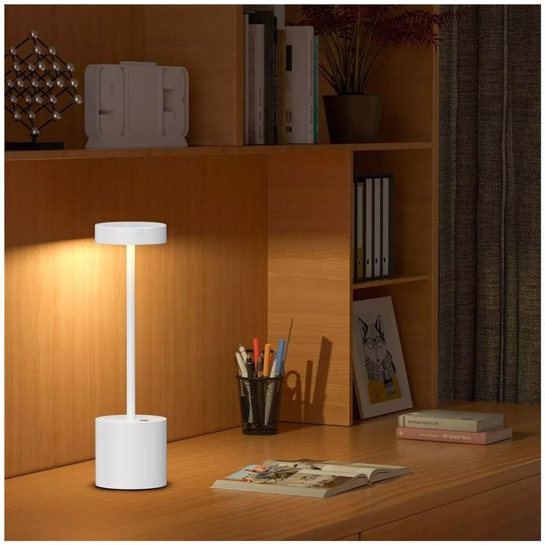 Lampara de Mesa Recargable/ Touch "Minimalista LED" Dimeable Blanco-5