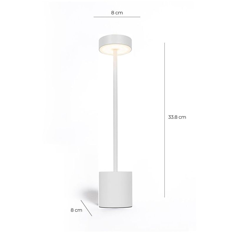 Lampara de Mesa Recargable/ Touch "Minimalista LED" Dimeable Blanco-6