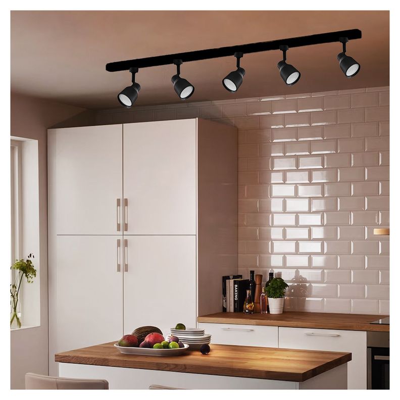 Foco LED Decorativo Riel Monofásico Negro GU-10 Elnath Ampolleta Cálida-2