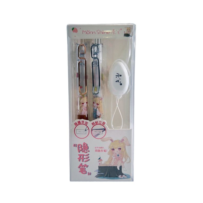 Set 2 Lápices Tinta Invisible con Mini Linterna UV-0
