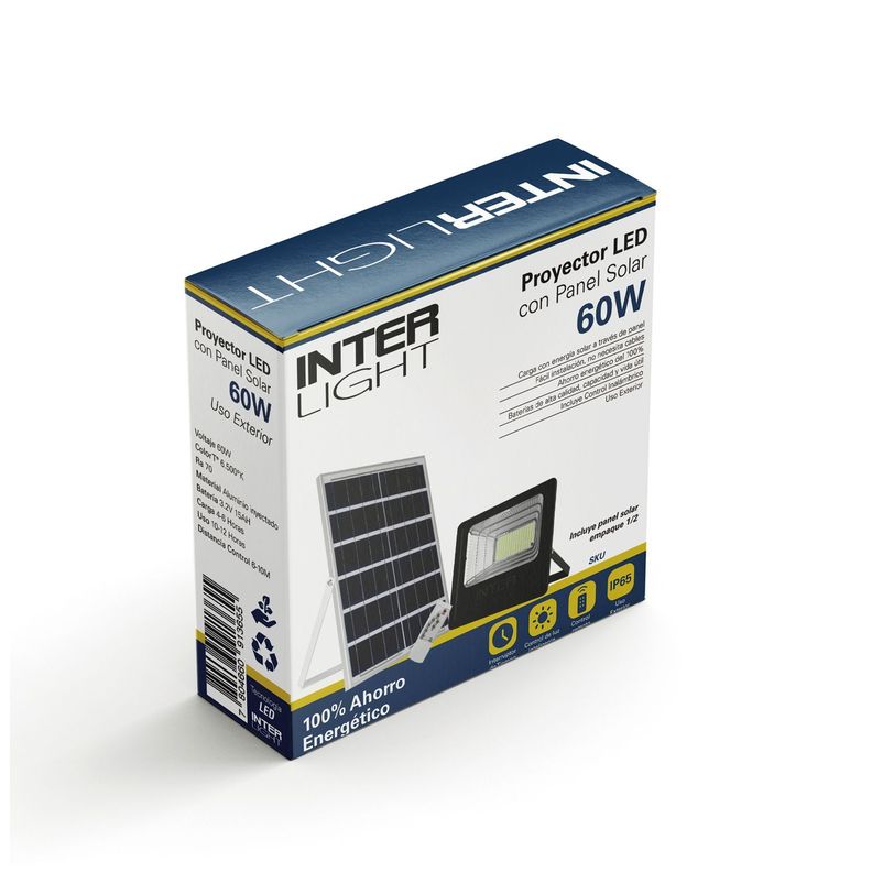 Foco Proyector LED Panel Solar 60W 6000K-4