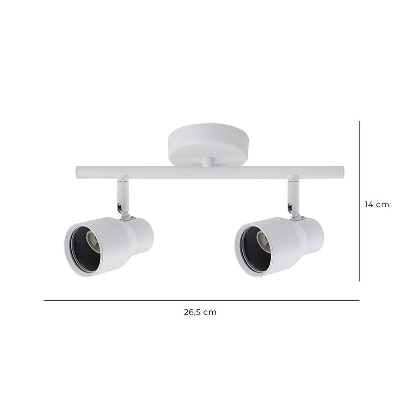 Foco Spot Cielo o Muro Porta 2xGU-10 Round Blanco Incluye  Ampolleta-1