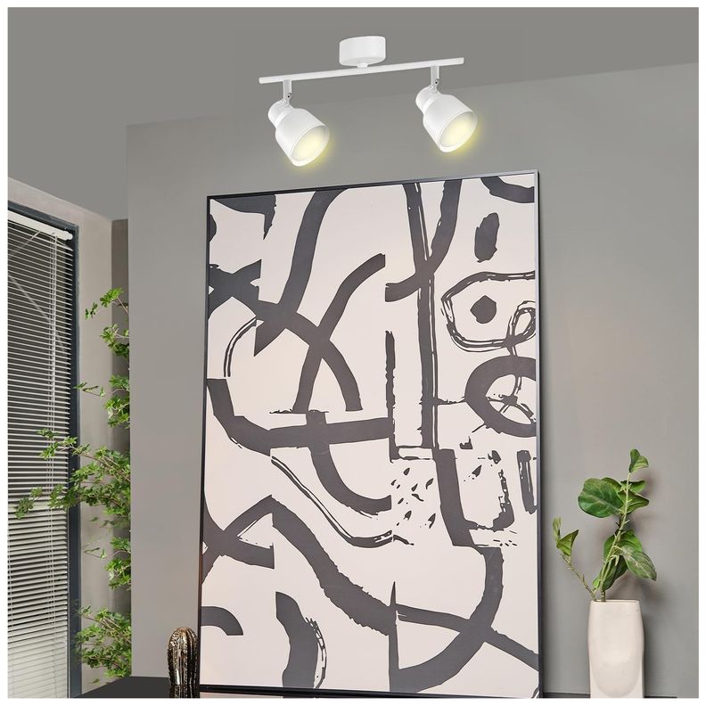 Foco Spot Cielo o Muro Porta 2xGU-10 Round Blanco Incluye  Ampolleta-4