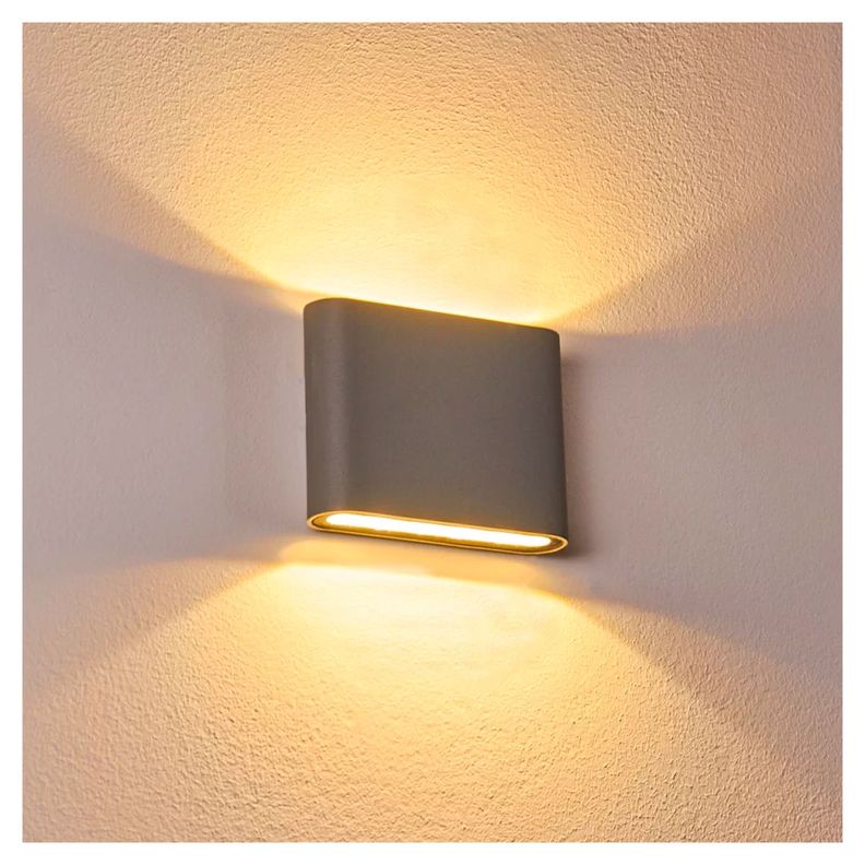 Pack 5 Apliqué LED de Pared Cuadrado Gris 2*5W Luz Cálida-3