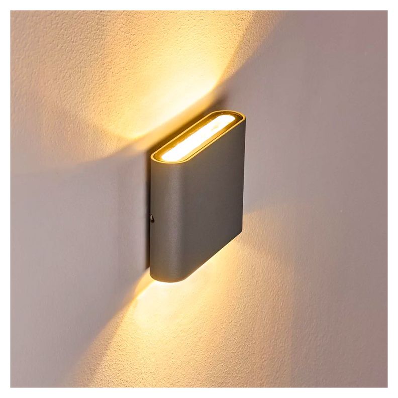 Pack 5 Apliqué LED de Pared Cuadrado Gris 2*5W Luz Cálida-4