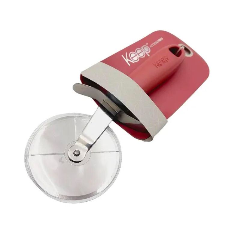 Cortador de Pizza Rueda Acero Inoxidable Rosado - Keep-0