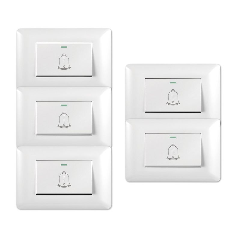 Pack 5 Timbre Interruptor Simple 10A 250V Diseño Campana-0