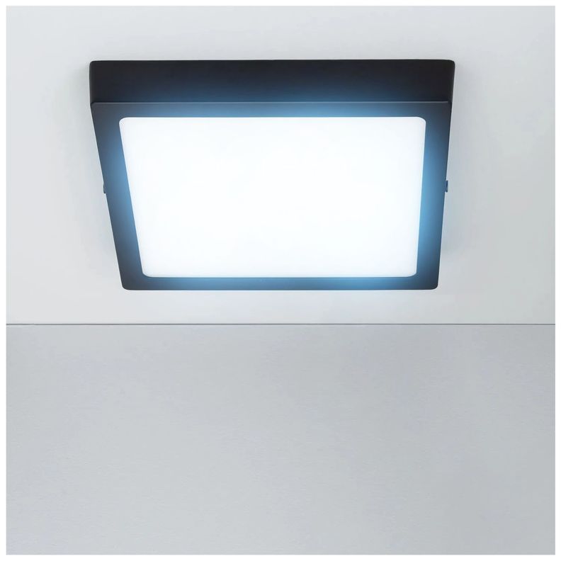 Pack 3 Panel LED Sobrepuesto Cuadrado Negro PRO 12W Frío-2