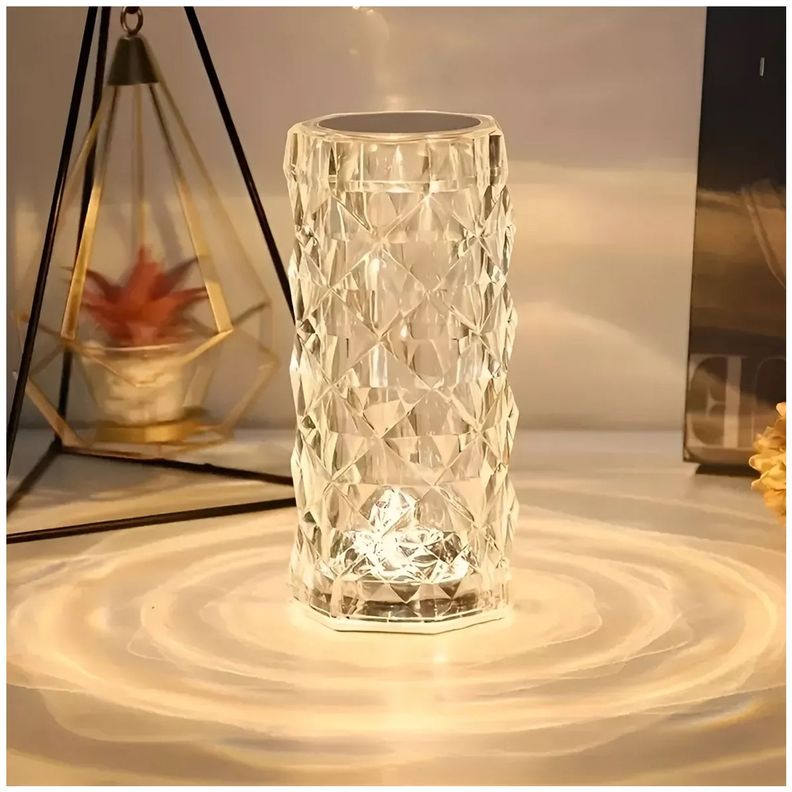 Lámpara de Mesa Recargable/ Touch "Cilindro Diamante LED" Dimeable-4