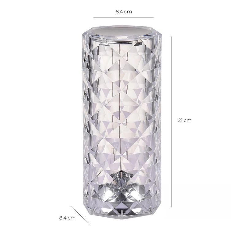 Lámpara de Mesa Recargable/ Touch "Cilindro Diamante LED" Dimeable-6