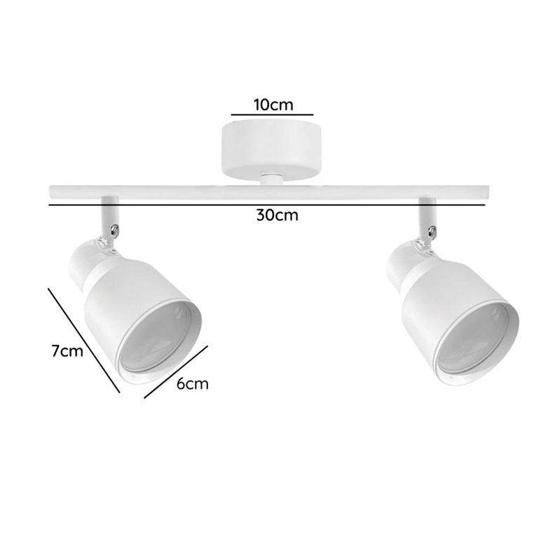 Foco LED Sobrepuesto Decorativo Doble GU-10 Blanco Híades-1