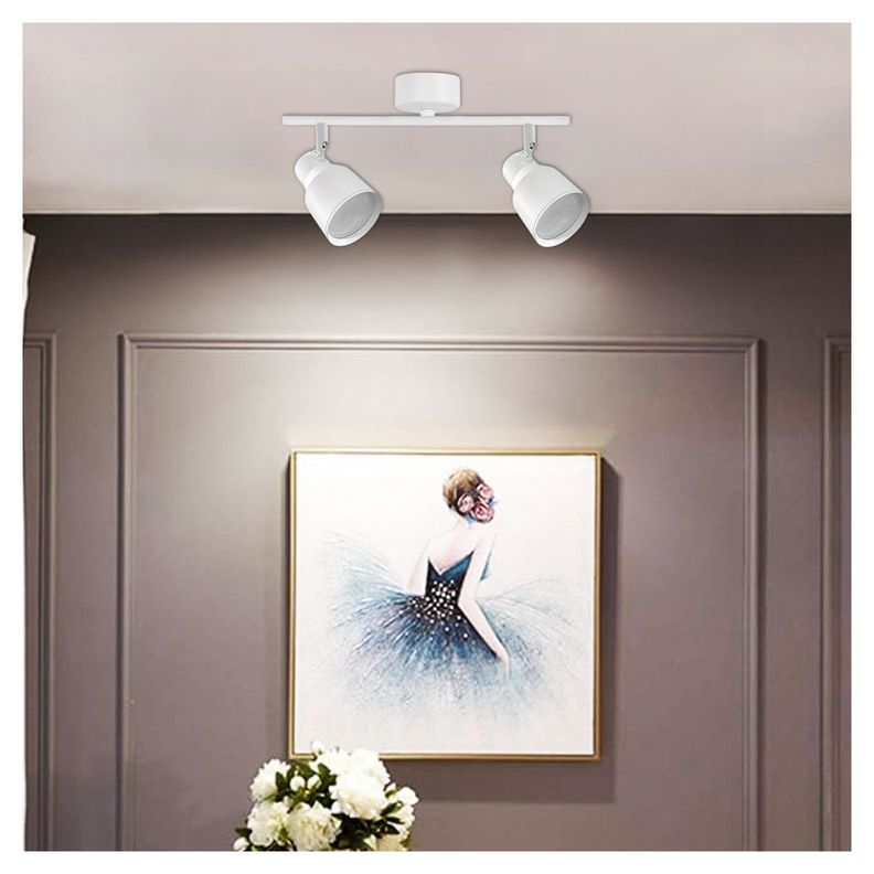 Foco LED Sobrepuesto Decorativo Doble GU-10 Blanco Híades-2