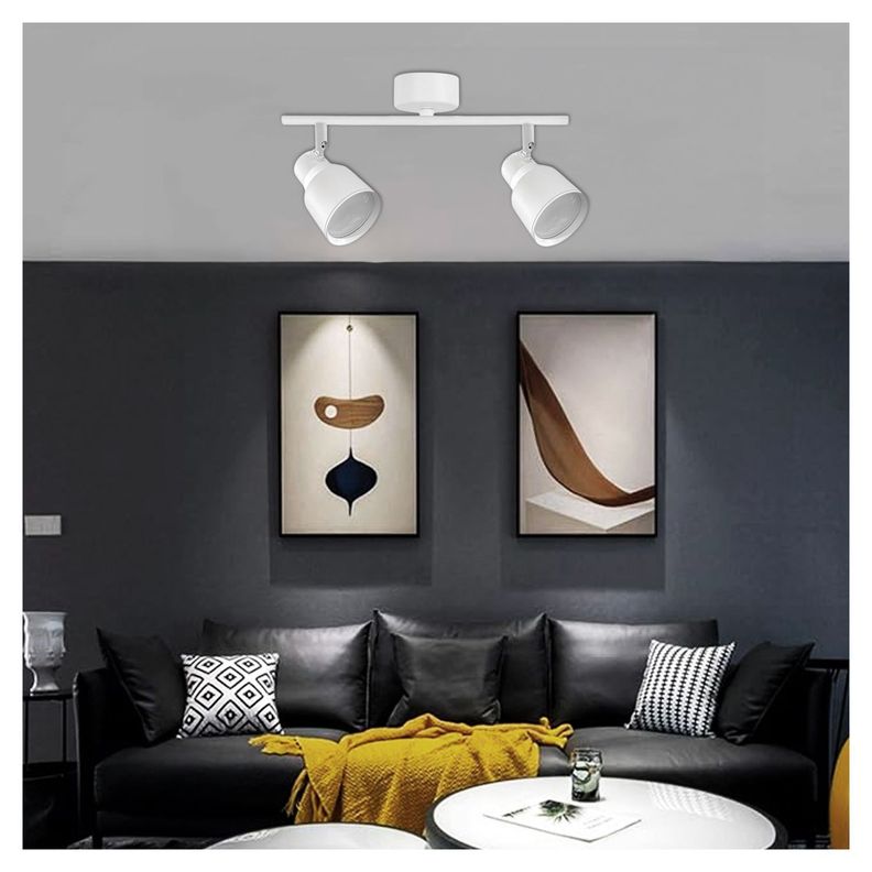 Foco LED Sobrepuesto Decorativo Doble GU-10 Blanco Híades-3