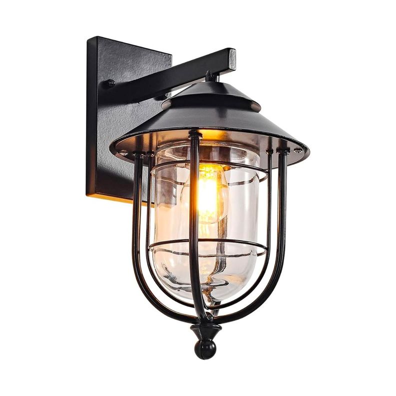 Apliqué Farol Moderno Porta E-27 Negro Incluye Ampolleta-2