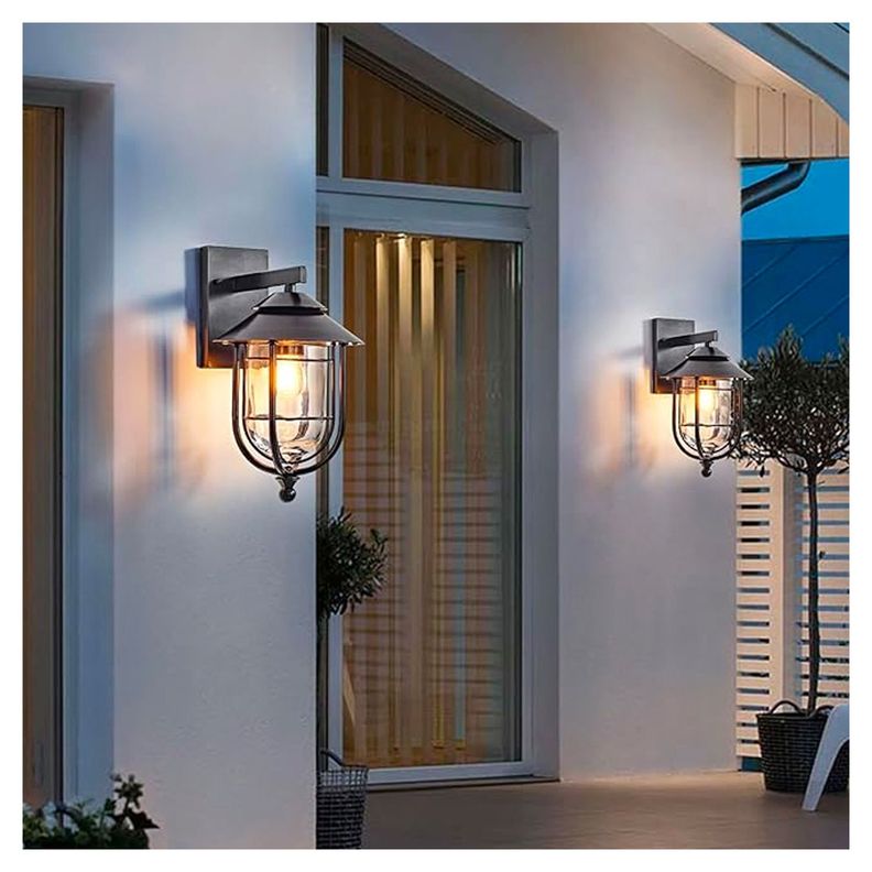 Apliqué Farol Moderno Porta E-27 Negro Incluye Ampolleta-4